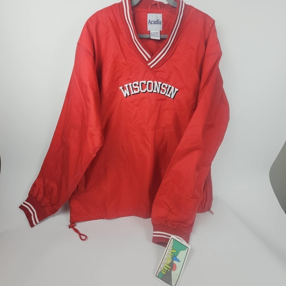 Mens Sz XXL,Wisconsin red and white field jacket / lightweight wind brea…